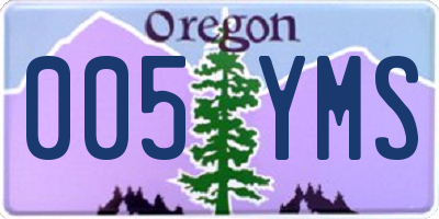 OR license plate 005YMS