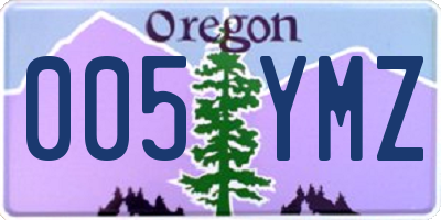 OR license plate 005YMZ