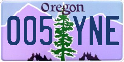 OR license plate 005YNE