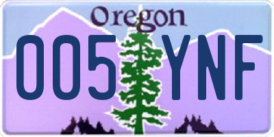 OR license plate 005YNF