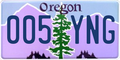 OR license plate 005YNG
