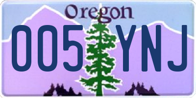 OR license plate 005YNJ