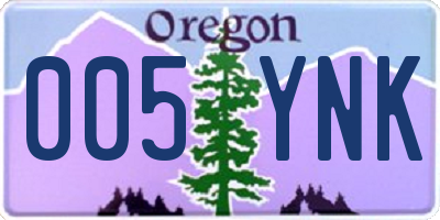 OR license plate 005YNK