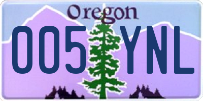 OR license plate 005YNL
