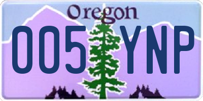 OR license plate 005YNP