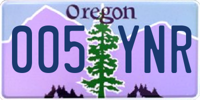 OR license plate 005YNR