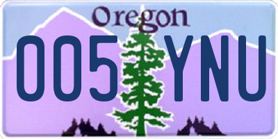 OR license plate 005YNU