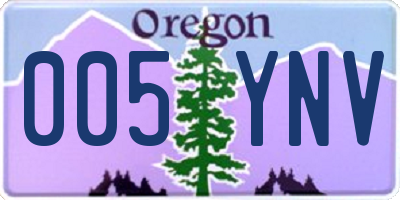 OR license plate 005YNV