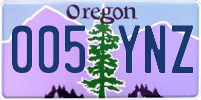 OR license plate 005YNZ