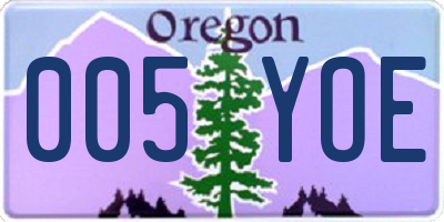 OR license plate 005YOE