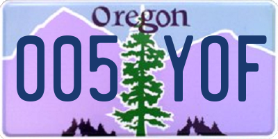 OR license plate 005YOF