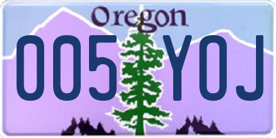 OR license plate 005YOJ