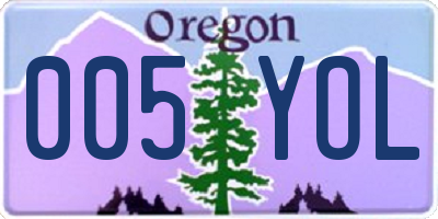 OR license plate 005YOL