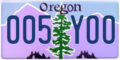 OR license plate 005YOO