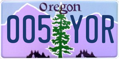OR license plate 005YOR