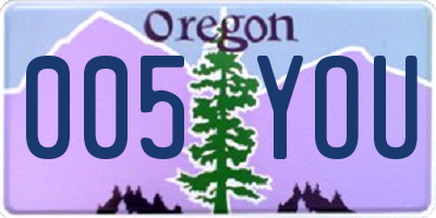 OR license plate 005YOU