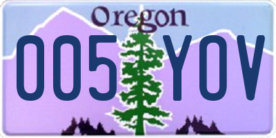 OR license plate 005YOV