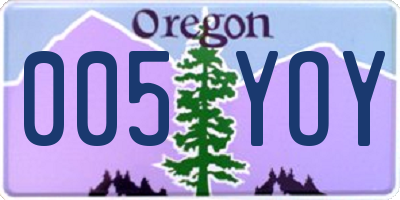 OR license plate 005YOY