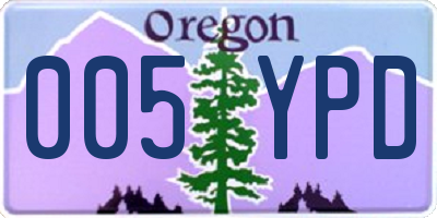 OR license plate 005YPD