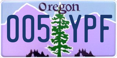 OR license plate 005YPF
