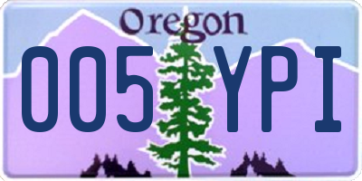 OR license plate 005YPI