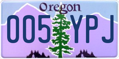 OR license plate 005YPJ