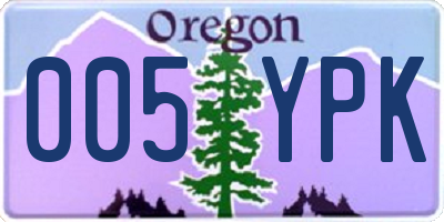 OR license plate 005YPK