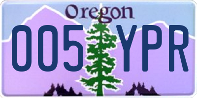OR license plate 005YPR