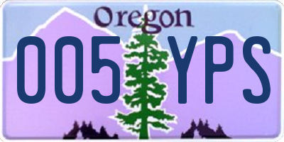 OR license plate 005YPS