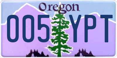 OR license plate 005YPT