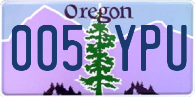 OR license plate 005YPU