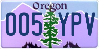 OR license plate 005YPV