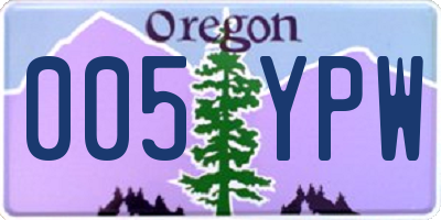 OR license plate 005YPW