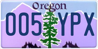 OR license plate 005YPX