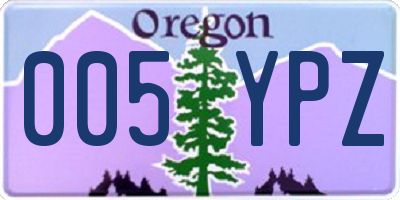 OR license plate 005YPZ