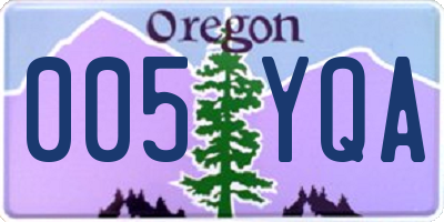 OR license plate 005YQA