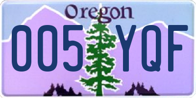 OR license plate 005YQF