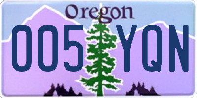 OR license plate 005YQN