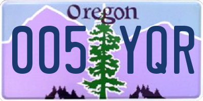 OR license plate 005YQR