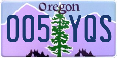 OR license plate 005YQS