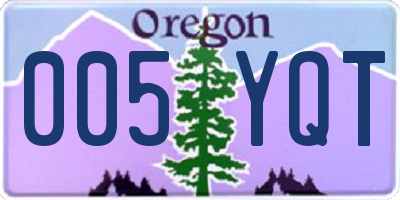 OR license plate 005YQT