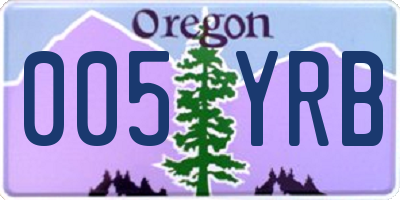 OR license plate 005YRB
