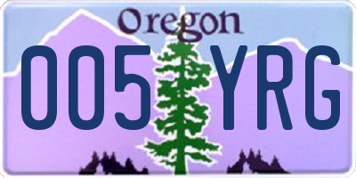 OR license plate 005YRG