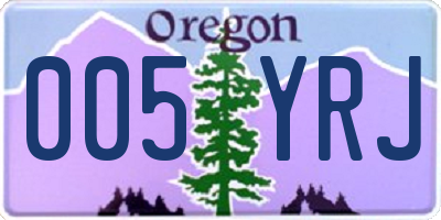 OR license plate 005YRJ