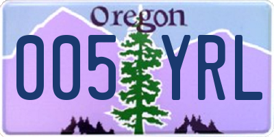 OR license plate 005YRL