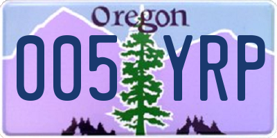 OR license plate 005YRP