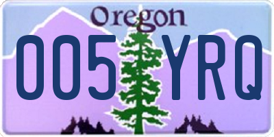 OR license plate 005YRQ
