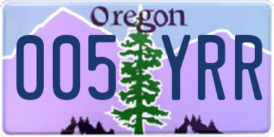 OR license plate 005YRR