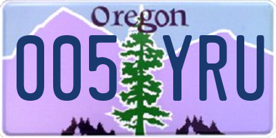 OR license plate 005YRU