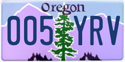 OR license plate 005YRV